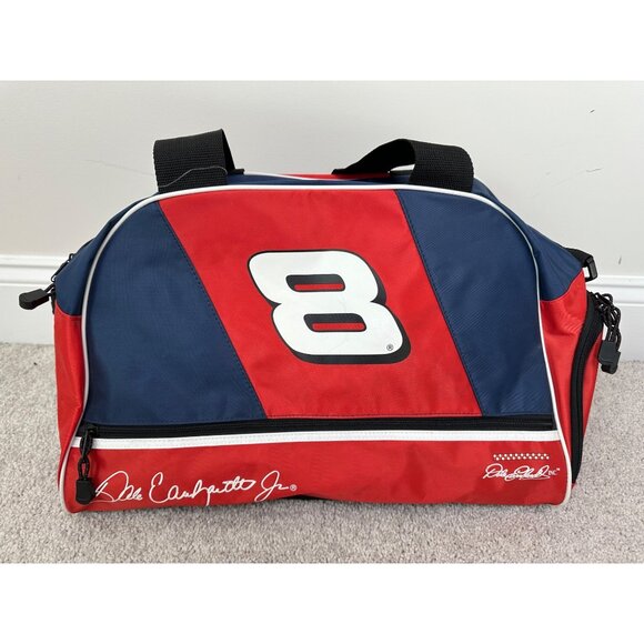 Dale Earnhardt Jr. Red & Blue Nascar Duffel Bag With Number 8 Logo - Picture 2 of 16